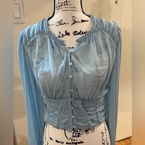 Anthropologie blouse baby blue,  new w tag